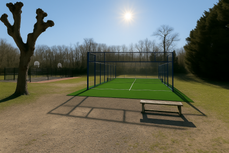 Intégration padel sur terrain de tennis - généré par IA