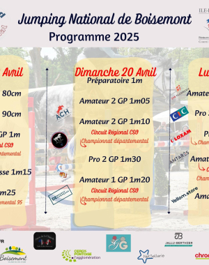 Jumping de Boisemont 2025 - Programme