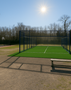 Intégration padel sur terrain de tennis - généré par IA